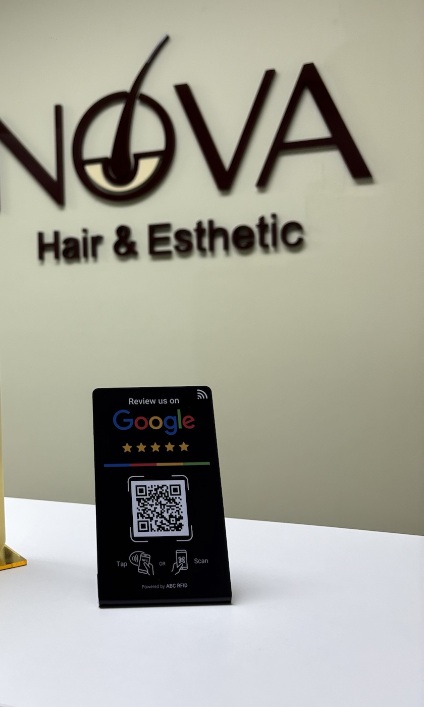 Soporte Opina.go instalado en Nova Hair & Esthetic